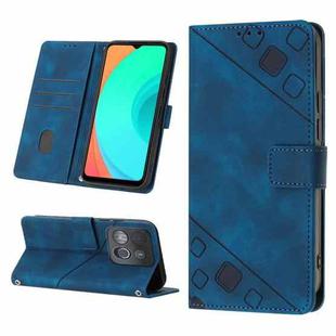 For Infinix Smart 7 X6515 Skin-feel Embossed Leather Phone Case(Blue)