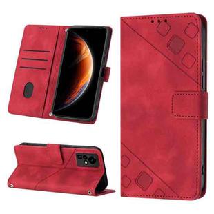 For Infinix Zero X Neo X6810 Skin-feel Embossed Leather Phone Case(Red)