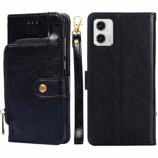 For Motorola Moto G73 5G Zipper Bag Leather Phone Case(Black)