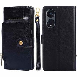 For OPPO Reno8 T 5G/A1 Pro 5G Zipper Bag Leather Phone Case(Black)