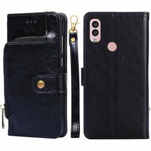 For Kyocera Android One S10 Zipper Bag Leather Phone Case(Black)