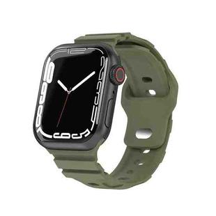 Sports Silicone Watch Band For Apple Watch Series 8&7 41mm / SE 2&6&SE&5&4 40mm / 3&2&1 38mm(Olive Green)