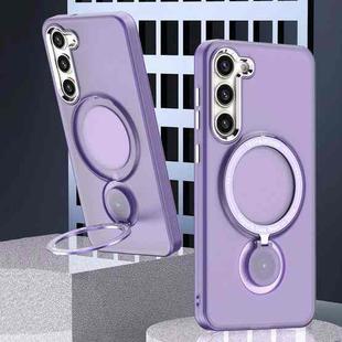 For Samsung Galaxy S23 5G 360 Degree Rotation Holder MagSafe Magnetic Phone Case(Purple)