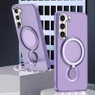 For Samsung Galaxy S22 5G 360 Degree Rotation Holder MagSafe Magnetic Phone Case(Purple)