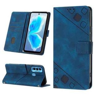 For Tecno Camon 18i Skin-feel Embossed Leather Phone Case(Blue)
