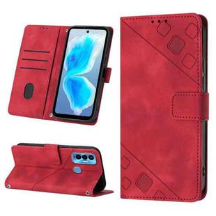 For Tecno Camon 18i Skin-feel Embossed Leather Phone Case(Red)