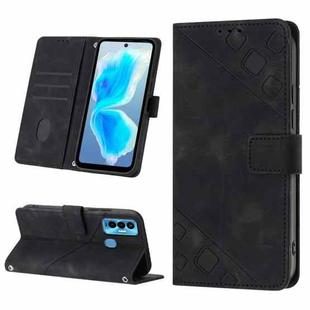 For Tecno Camon 18i Skin-feel Embossed Leather Phone Case(Black)