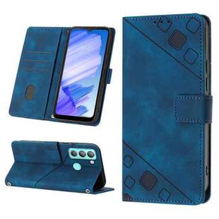 For Tecno Pop 5 LTE Skin-feel Embossed Leather Phone Case(Blue)