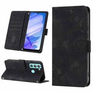 For Tecno Pop 5 LTE Skin-feel Embossed Leather Phone Case(Black)