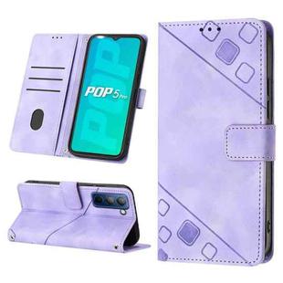 For Tecno Pop 5P Skin-feel Embossed Leather Phone Case(Light Purple)