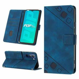 For Tecno Pop 5P Skin-feel Embossed Leather Phone Case(Blue)