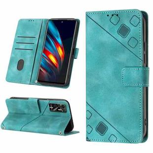 For Tecno Pova 2 Skin-feel Embossed Leather Phone Case(Green)