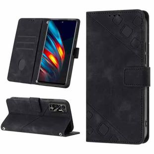 For Tecno Pova 2 Skin-feel Embossed Leather Phone Case(Black)