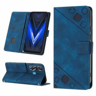 For Tecno Pova Neo Skin-feel Embossed Leather Phone Case(Blue)