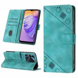 For Tecno Spark 8 Skin-feel Embossed Leather Phone Case(Green)