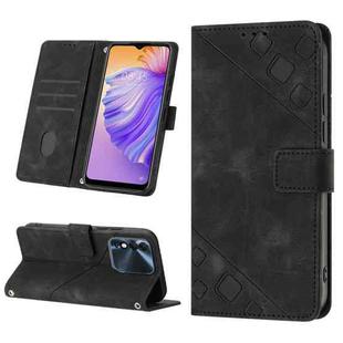 For Tecno Spark 8 Skin-feel Embossed Leather Phone Case(Black)