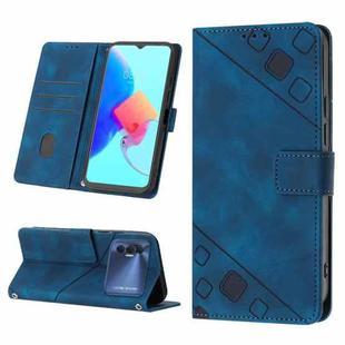 For Tecno Spark 8P Skin-feel Embossed Leather Phone Case(Blue)