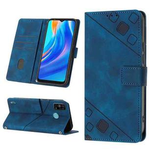 For Tecno Spark Go 2021 Skin-feel Embossed Leather Phone Case(Blue)