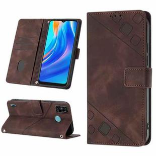 For Tecno Spark Go 2021 Skin-feel Embossed Leather Phone Case(Brown)