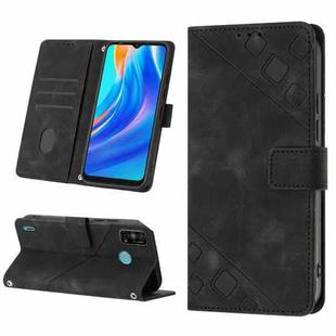 For Tecno Spark Go 2021 Skin-feel Embossed Leather Phone Case(Black)