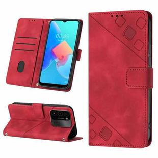 For Tecno Spark Go 2022 Skin-feel Embossed Leather Phone Case(Red)