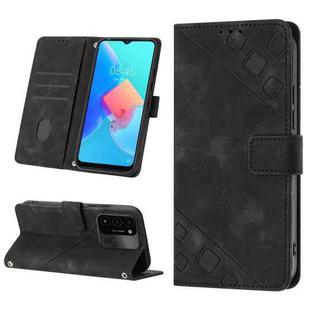 For Tecno Spark Go 2022 Skin-feel Embossed Leather Phone Case(Black)