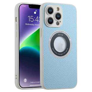 For iPhone 14 Pro Max Glitter Lens MagSafe Magnetic Phone Case(Light Blue)