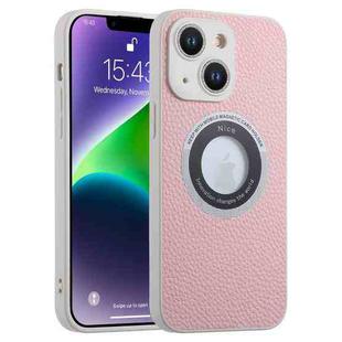 For iPhone 14 Glitter Lens MagSafe Magnetic Phone Case(Pink)