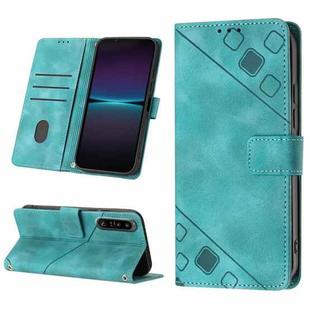 For Sony Xperia 1 IV Skin-feel Embossed Leather Phone Case(Green)