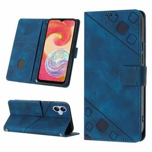 For Samsung Galaxy A04e / F04 / M04 Skin-feel Embossed Leather Phone Case(Blue)