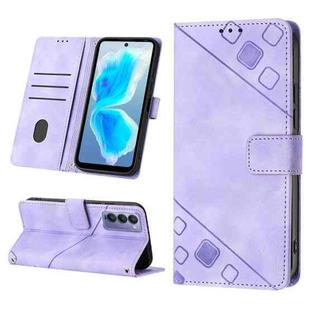 For Tecno Camon 18 / 18 P Skin-feel Embossed Leather Phone Case(Light Purple)