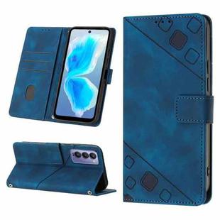 For Tecno Camon 18 / 18 P Skin-feel Embossed Leather Phone Case(Blue)