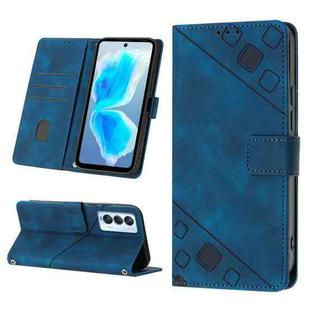For Tecno Camon 18 Premier Skin-feel Embossed Leather Phone Case(Blue)