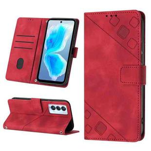 For Tecno Camon 18 Premier Skin-feel Embossed Leather Phone Case(Red)