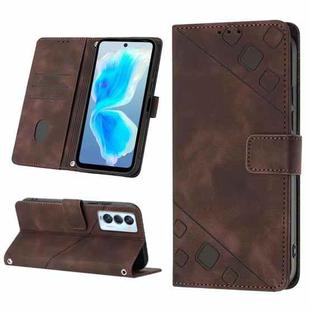 For Tecno Camon 18 Premier Skin-feel Embossed Leather Phone Case(Brown)