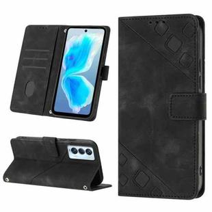 For Tecno Camon 18 Premier Skin-feel Embossed Leather Phone Case(Black)