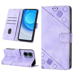 For Tecno Camon 19 Neo Skin-feel Embossed Leather Phone Case(Light Purple)