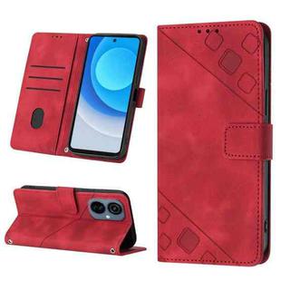 For Tecno Camon 19 Neo Skin-feel Embossed Leather Phone Case(Red)