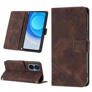 For Tecno Camon 19 Neo Skin-feel Embossed Leather Phone Case(Brown)