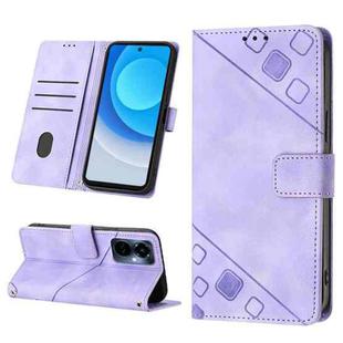 For Tecno Camon 19 Pro 5G Skin-feel Embossed Leather Phone Case(Light Purple)