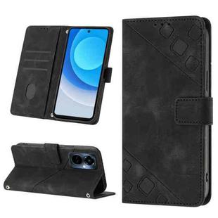 For Tecno Camon 19 Pro 5G Skin-feel Embossed Leather Phone Case(Black)