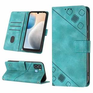 For Tecno Pop 6 Skin-feel Embossed Leather Phone Case(Green)