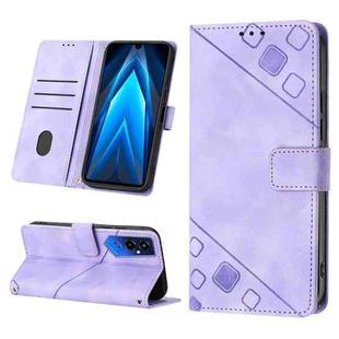 For Tecno Pova 4 Pro LG8n Skin-feel Embossed Leather Phone Case(Light Purple)