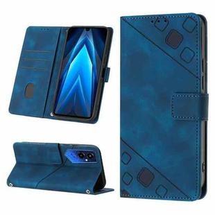 For Tecno Pova 4 Pro LG8n Skin-feel Embossed Leather Phone Case(Blue)