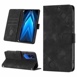 For Tecno Pova 4 Pro LG8n Skin-feel Embossed Leather Phone Case(Black)