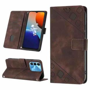 For Tecno Spark 9 KG5p Skin-feel Embossed Leather Phone Case(Brown)