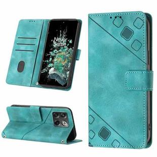 For OnePlus 10T 5G Skin-feel Embossed Leather Phone Case(Green)