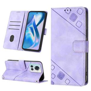 For OnePlus ACE 5G Skin-feel Embossed Leather Phone Case(Light Purple)