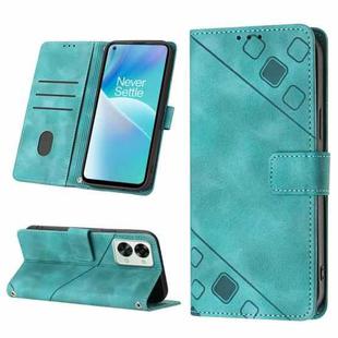 For OnePlus Nord 2T 5G Skin-feel Embossed Leather Phone Case(Green)