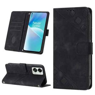For OnePlus Nord 2T 5G Skin-feel Embossed Leather Phone Case(Black)
